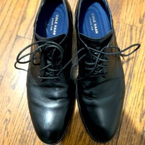 Cole haan plain toe black derbys